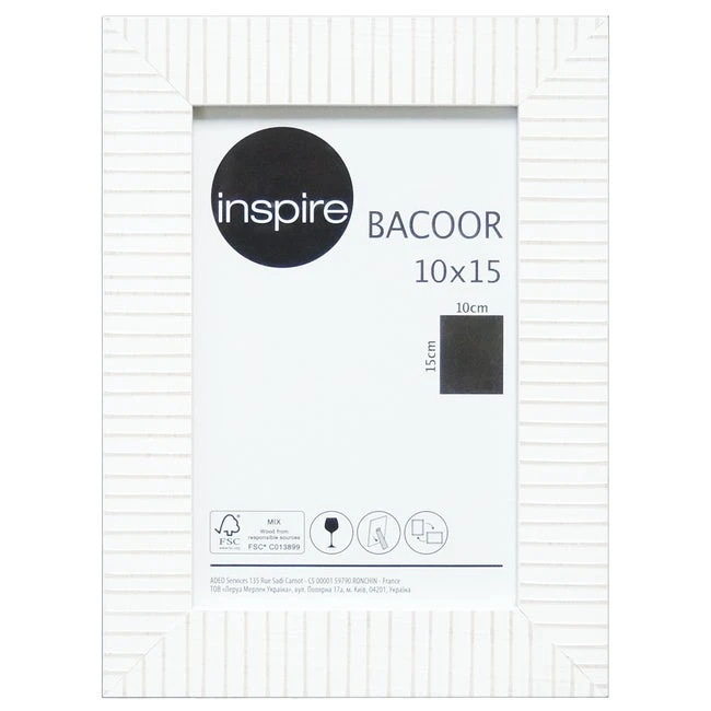 Cadre Bacoor, L.10 X H.15 Cm, Bois Blanc 1 Cadre Bacoor, L.10 X H.15 Cm, Bois Blanc